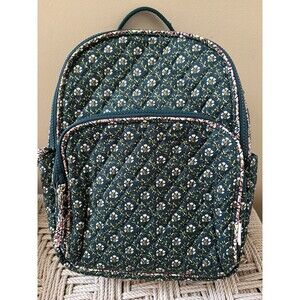 Vera Bradley Cotton Small Banbury Backpack Bag Mistletoe Lattice Green NWT